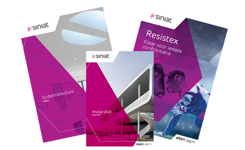 Waaier van Siniat brochures: LaDura Premium, Prijslijst en Systeembrochure.